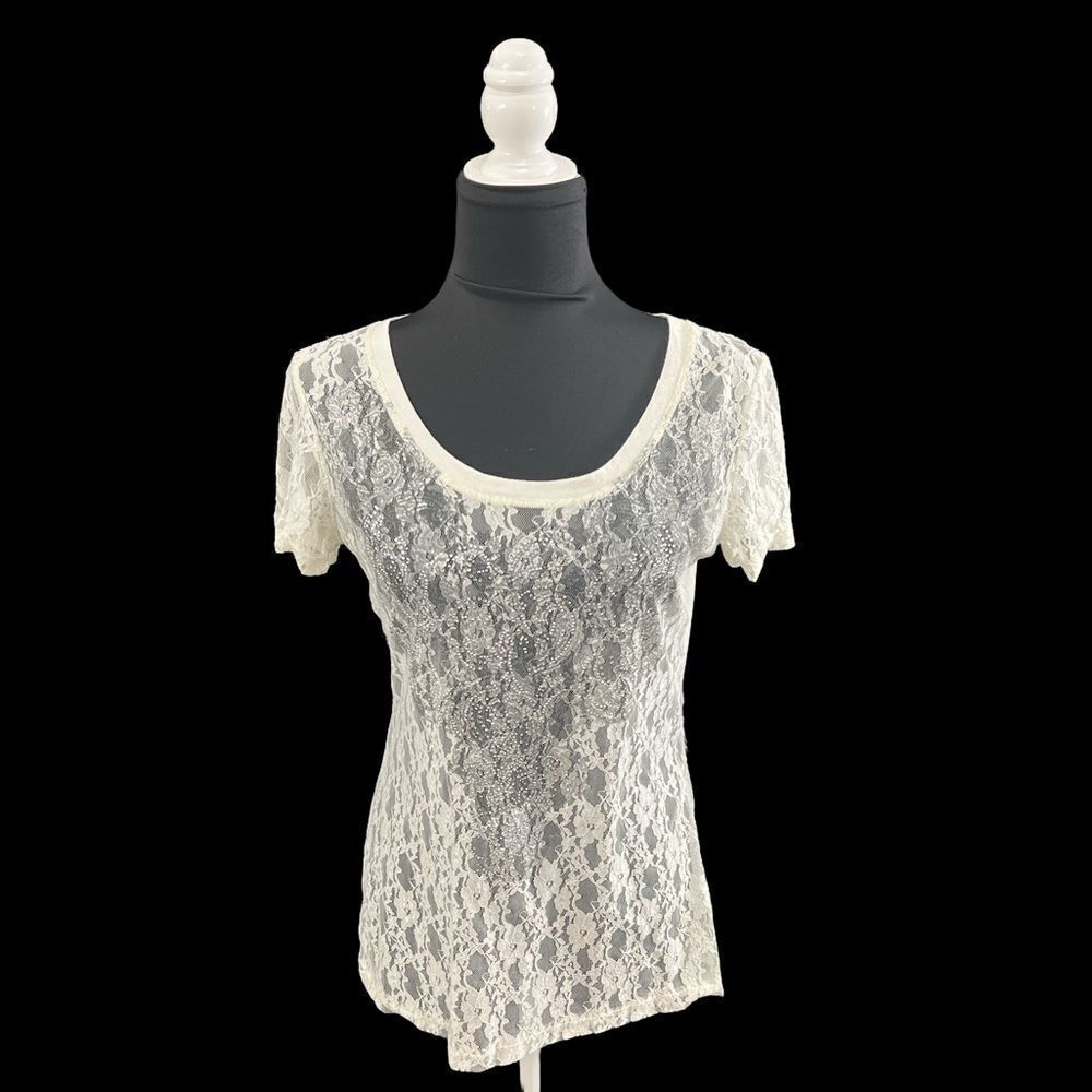 Maurices premium lace rhinestone shirt